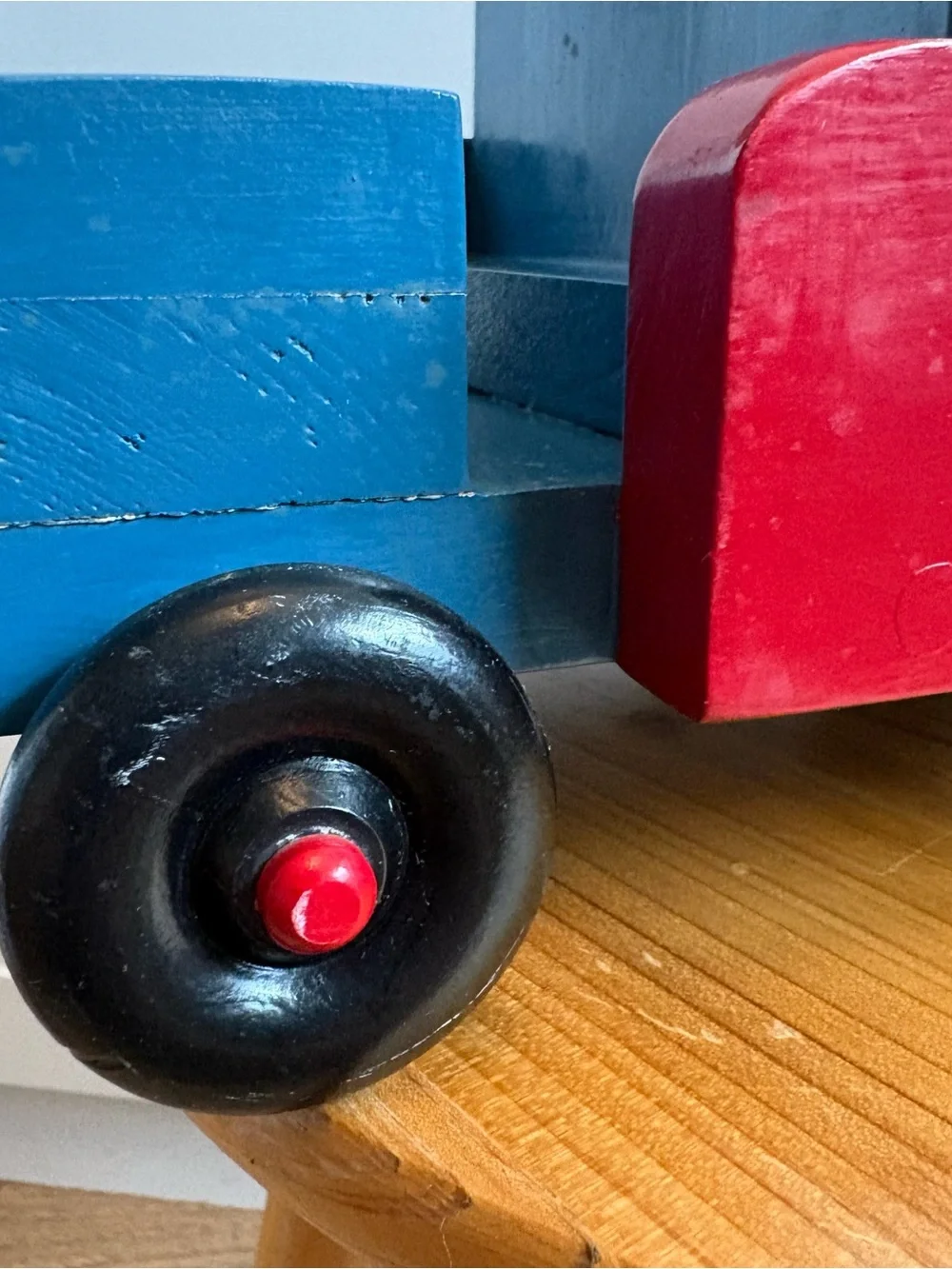 Vintage Handcrafted Painted Wooden Truck De Stijl minimalist style Montessori